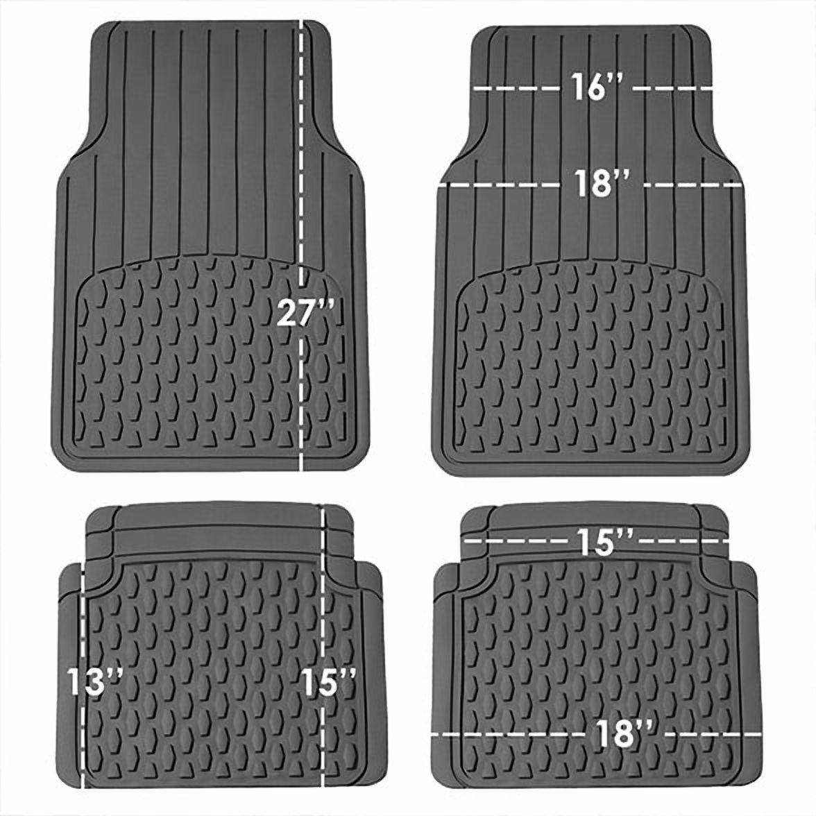 FH Group Universal Fit Trimmable Rubber Car Floor Mats for SUV - Full Set Gray