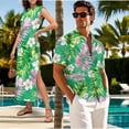 thumbnail image 3 of Jeiento Tropical Floral Matching Vacation Outfits for Couples Men's Button Down Shirt Summer Beach Shirts Womens Short Sleeve Elegant Dress with Pockets Husband and Wife Clothing, Green, 3 of 6