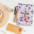 thumbnail image 4 of HELLHERO Zipper Bag, 1pcs Polyester Fabric Washable Protector Wrap Bag for Hardcover Notebook Bible Journal, 11.42 x 8.66 Inch Cross Multicolored, 4 of 8