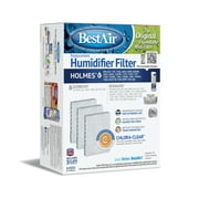 Angle View: BestAir H100 Humidifier Replacement Wick Filter for Holmes models 5.8" x 7.8" x 3.4" (3 Filters)
