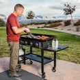 thumbnail image 3 of Blackstone 1554 Cooking 4 Burner Flat Top Gas Grill Propane Fuelled Restaurant Grade Professional Outdoor Griddle Station with Side Shelf, 36 Inches, Black, 3 of 8