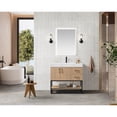 thumbnail image 3 of Vinnova Alistair 36" White Stone Top Oak Single Vanity Black Frame w/o Mirror, 3 of 16