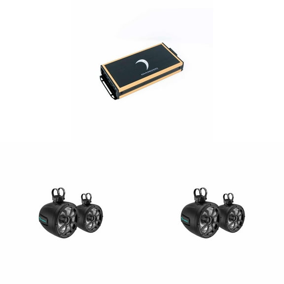 Diamond Audio Powersports Bundle - Four 8" Pods with Bluetooth source unit and amp - BTR8, (2)POD8F4B, Micro84U