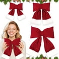 thumbnail image 1 of Adorno Navideño Grande Tridimensional de Pajarita | Terciopelo Rojo y Verde | Decoración Navideña para Interiores y Exteriores - 1 Unidad Gmm250711002A, 1 of 7