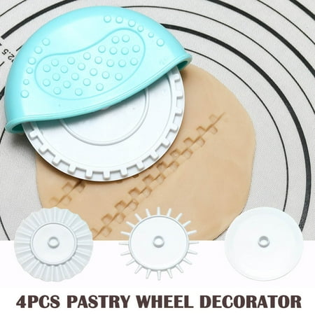 

4 Pcs Cutting Rolling Pastry Wheel Decorator Kitchen Baking Cookie Dough Cutting Machine