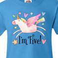 thumbnail image 4 of Inktastic I'm 5 Cute Rainbow Unicorn with Stars and Hearts Youth T-Shirt, 4 of 5