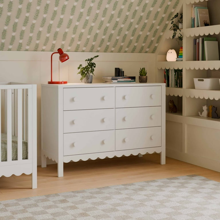daVinci Sammy Scallop 6-Drawer Dresser in White - Walmart.com
