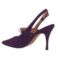 thumbnail image 4 of FSJ Women Stylish Pointed Closed Toe Pumps Stiletto High Heels Pearl Buckle Strap Slingback Sandals Wedding Party Dress Shoes Size 8 Purple, 4 of 4