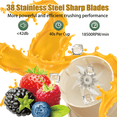 thumbnail image 2 of ZOWWKLLY Portable Mini Smoothie Blender,Small Personal Blender for Smoothies and Shakes,Type-C USB Rechargeable with Blender BPA Free Cup,Lid and Shoulder Strap,Suitable for Gym,Travel,Home,Office, 2 of 8