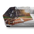 thumbnail image 3 of Teen Room Soft Flannel Fleece Blanket, Professional Baseball Players in the Stadium Playing the Game Pich Sports Print, Cozy Plush for Indoor and Outdoor Use, 70" x 90", Multicolor, by Ambesonne, 3 of 6