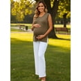 thumbnail image 5 of DARING DIVA Women's Maternity Work Sleeveless Knit Pullover Sweater Vest 2XL Coffee, 5 of 7