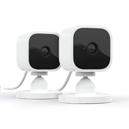Blink_Mini – Compact Indoor Plug-in Smart Security Camera, 1080 HD video, Night Vision, Motion Detection, Two-Way Audio – 2 Camera Pack