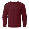 thumbnail image 4 of Aimik Hanes Sweatshirts for Men No Hood Light Weight Long Sleeve Solid Fleece Crewneck Sweatshirt Causal Fashion Shirt Tees-Wine XXXXXL, 4 of 4