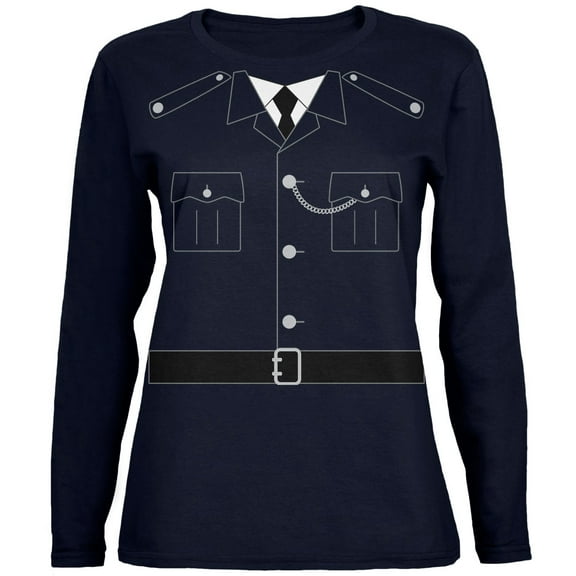 Old Glory Womens Halloween British Bobby Copper Police Costume Long Sleeve T Shirt