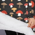 thumbnail image 3 of Oversized Wearable Blanket Hoodie,Red Brown Mushroom Black Pattern Sherpa Blanket Hoodie with Super Pockets,Super Warm Fuzzy Pullover for Women & Men, 3 of 6