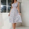 thumbnail image 4 of Jdlsppl Women's Midi Sleeveless Dresses Cut-out Party Sundress Floral Sexy Holiday Casual Summer A Line Chiffon Fitted Spring Dress Sky Blue Medium, 4 of 4