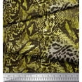 thumbnail image 2 of Soimoi Green Rayon Fabric Fish & Leopard Animal Skin Decor Fabric Printed Yard 56 Inch Wide, 2 of 3