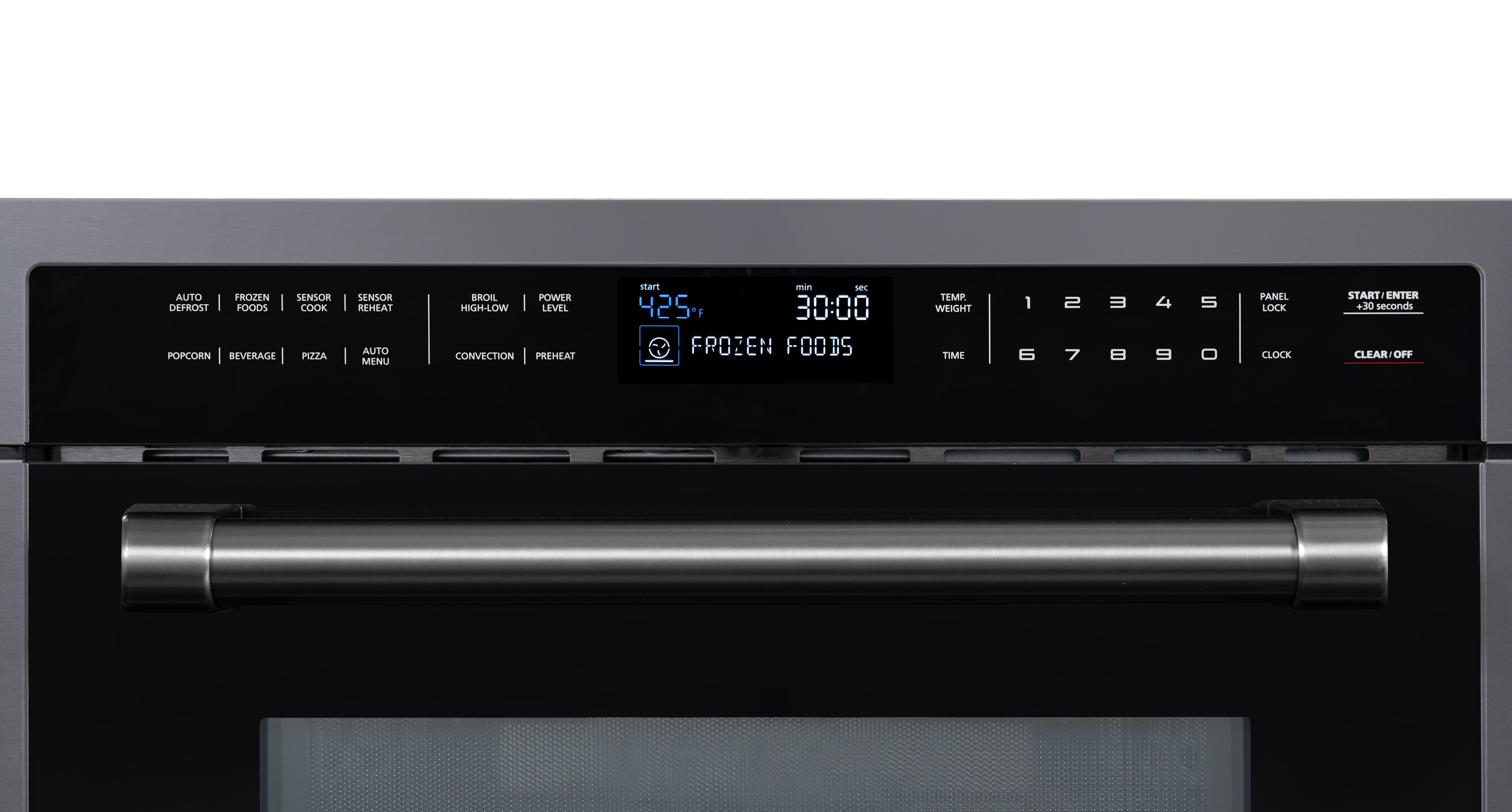 24 In. Black Stainless Steel Built-in Convection Microwave Oven with Speed and Sensor Cooking, 1.6 cu ft