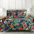 thumbnail image 2 of Levtex Home - Bellara King Comforter Set - Comforter (106x94in.) and Two Shams (20x36in.) - Floral - Navy Coral Orange Pink - Reversible - Cotton, 2 of 5