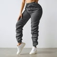 thumbnail image 2 of HXWCHs Women's Casual Tapered Pants High Waist Slim Fit Ankle Length Everyday Wear Lifting Design Comfortable Bottoms L Grey, 2 of 5