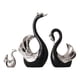 thumbnail image 4 of Colección de 3 figuras de cisne, escultura animal elegante y moderna, adorno de escritorio para Negro Plata, 4 of 9