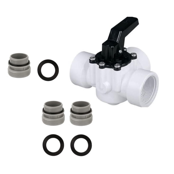 Válvula Desviadora de 3 Vías Adaptador de 38 Mm 4517 Conexión de Mangueras de Piscina Válvula Desviadora de Piscina Válvula de Repuesto para Accesorio Blanco