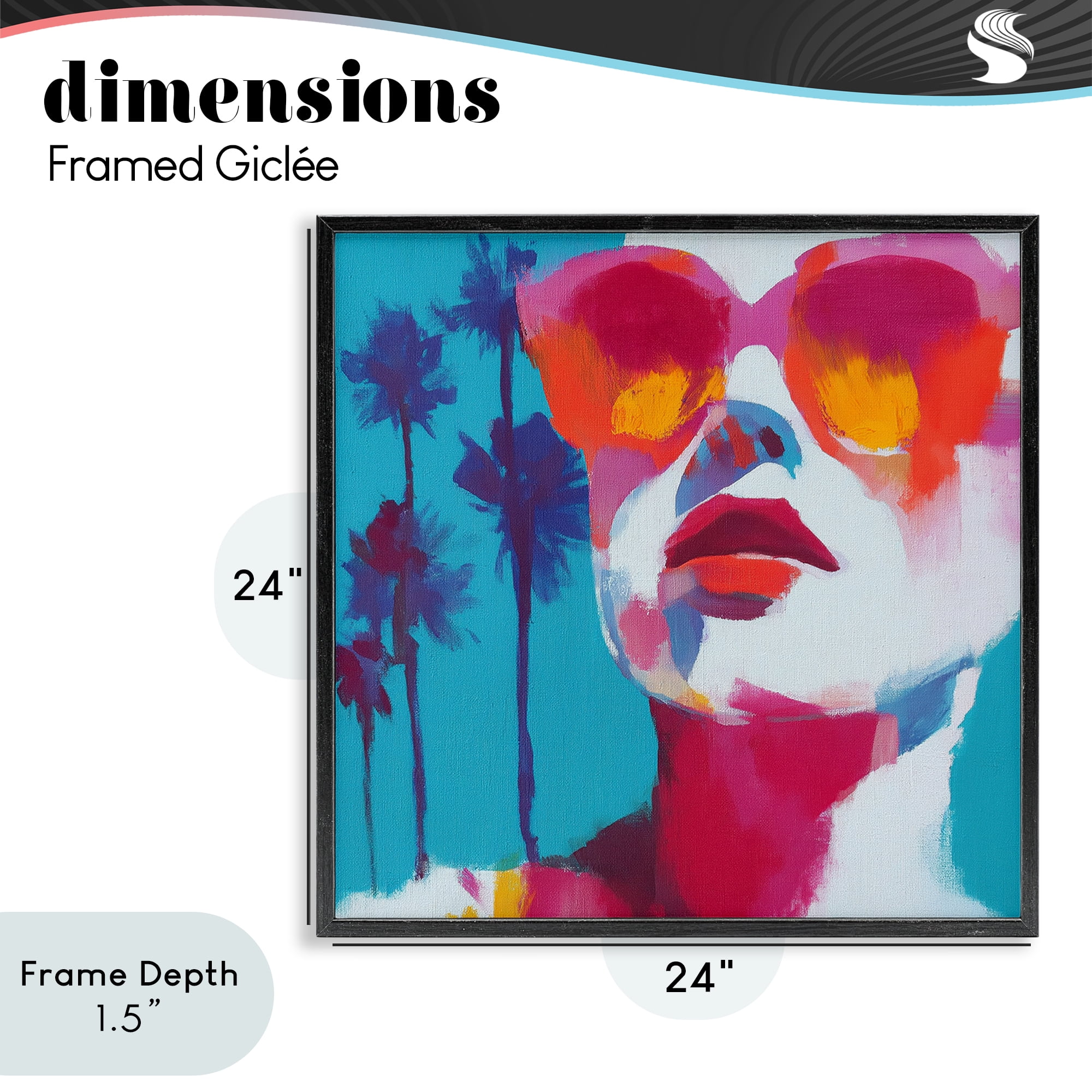 Stupell Industries Expressive Palm Tree Gaze Black Framed Giclee Art, design by Chromatic Storm Studio