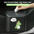 thumbnail image 1 of Creative Car Trash Can Bin with Lid Trash Bags Small Car Leakproof Garbage Can Dinosaur Pattern Dust Bin Organizer Container Dinosaur One Size, 1 of 11