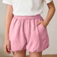thumbnail image 5 of dazeni Girls Athletic Running Shorts High Waisted Wide Leg Shorts Quick Dry Basketball Workout Gym Bubble Shorts with Pockets Pink 7-8Years, 5 of 8