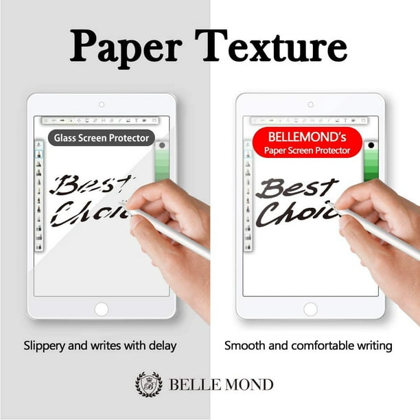 BELLEMOND Lot de 2 protections d'écran en papier compatibles avec iPad Mini  5 2019 / iPad Mini 4 - Écrire, dessiner et dessiner avec 