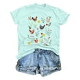 thumbnail image 4 of Womens Tshirt Chicken Shirt Cute Chicken Mom Shirt Farm Country Casual Tee Womens Summer Tops Light Blue XXL, 4 of 4