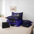 thumbnail image 6 of jejeloiu American Rugby Sport 7pcs Bedding Comforter Set,Purple Football Helmet Queen Bedding Sets For Boys Teens Reversible, 6 of 8