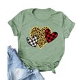 thumbnail image 2 of Hauts d'Été pour Femmes 2023 Chandail pour Femmes Amour Imprimé Léopard T-shirt à Manches Courtes Hauts, 2 of 3