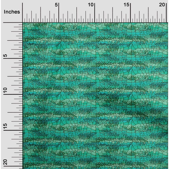 oneOone Cotton Poplin Aquamarine Green Fabric Crocodile Animal Skin Fabric For Sewing Printed Craft Fabric By The Yard 42 Inch Wide