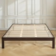 thumbnail image 2 of Subrtex 12" Solid Wood Platform Bed Frame with Wooden Slats, Walnut, Queen, 2 of 8