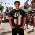 thumbnail image 4 of sususu 250 Anniversary USA Shirt Men USA 250th Anniversary T-Shirt Patriotic Pride Tee Cotton Blend Shirts Casual Tops Black XXL, 4 of 5