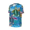 thumbnail image 2 of Balery Little Sea Turtles Baseball Jersey for Men Casual Button Down Shirts Short Sleeve Active Team Sports Uniform-X-Large, 2 of 9