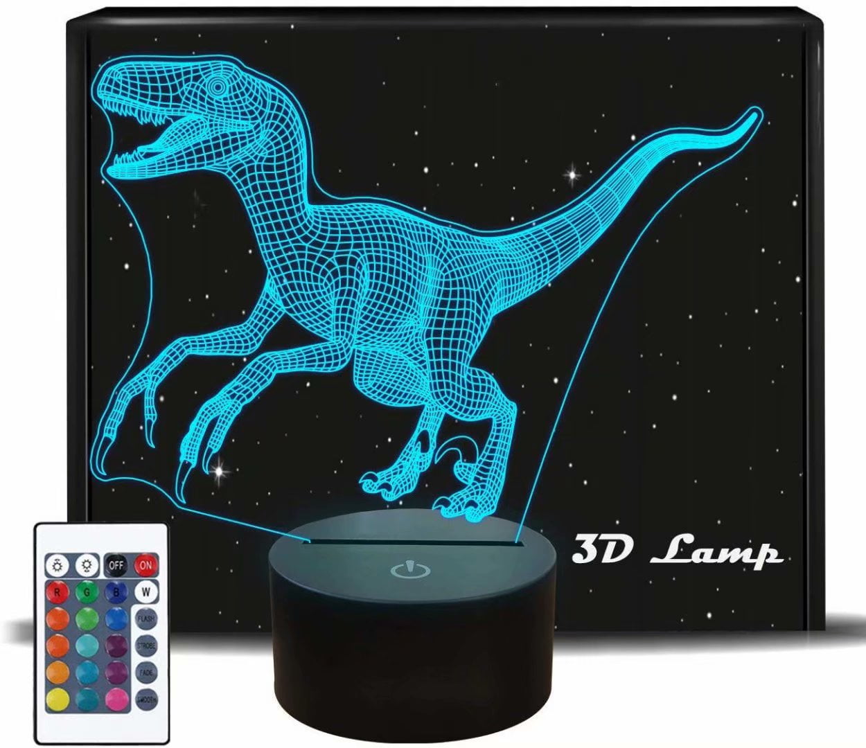 QUAD CYCLE RAPTOR 3D Acrylic LED 7 Colour Night Light Touch Table Lamp Gift 