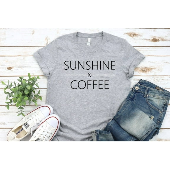 Sunshine And Coffee T-Shirt, Coffee Graphic Tshirt For Women, Womens Gifts, Birthday Gifts, Coffee Shirt, Summer Shirt, Teacher Shirts