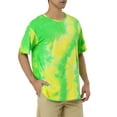 thumbnail image 4 of Camisetas de hombre INSPIRE CHIC para el Día del Padre, de manga corta, verano, camiseta de teñido anudado, camisetas impresas, L Verde Amarillo, 4 of 5