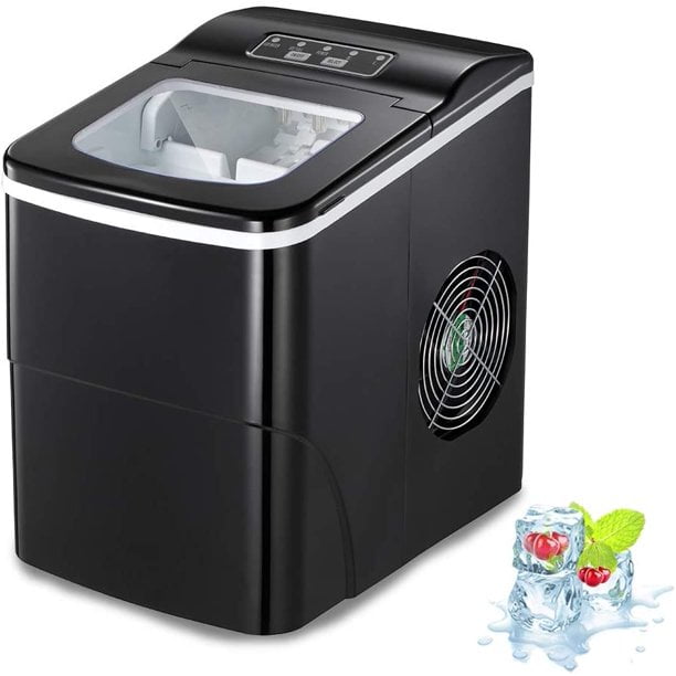 AGLUCKY Ice Maker Machine Countertop Portable Ice Scoop Cubes Makes 26 lbs of Ice per Home/Bar