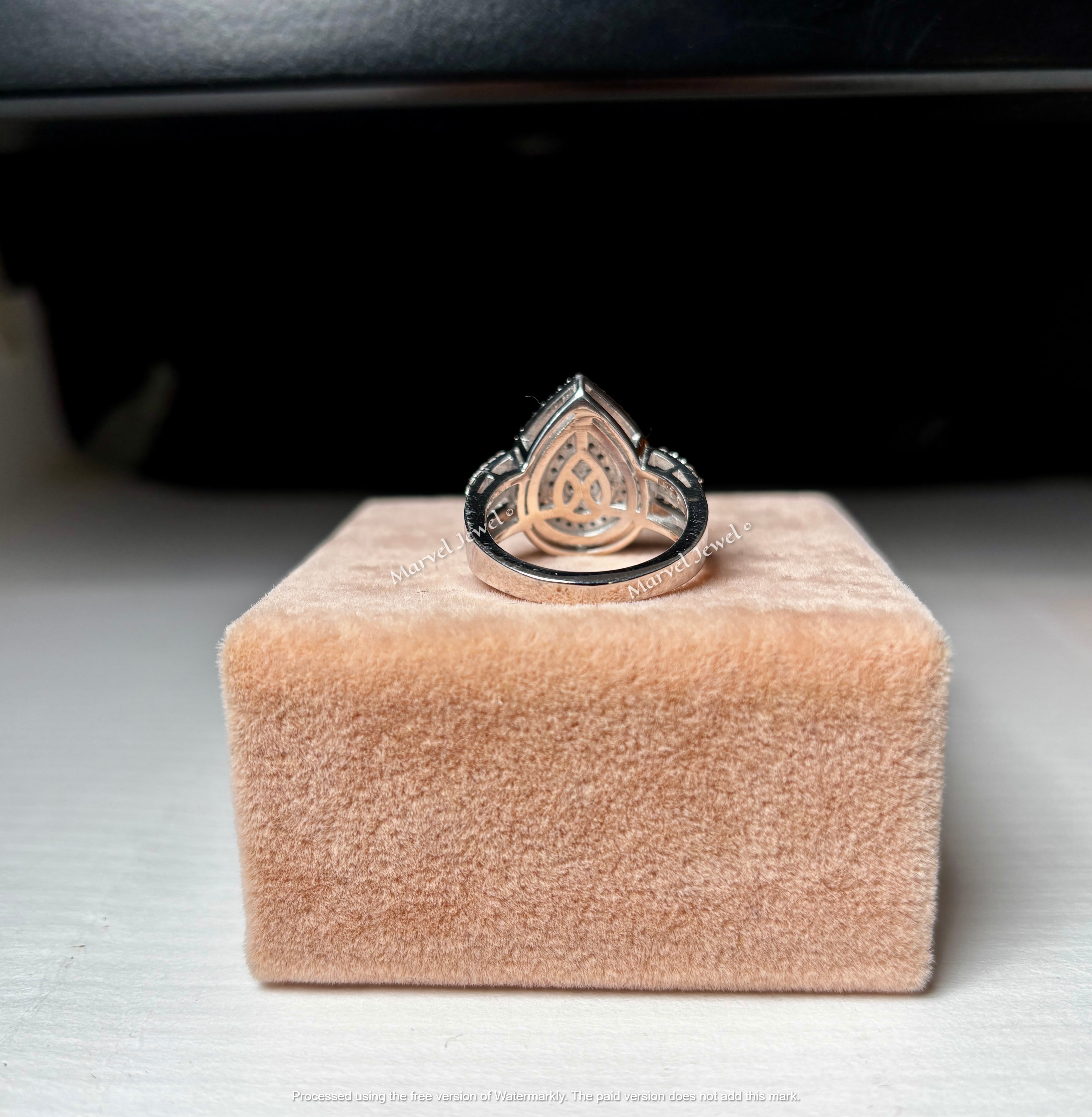 2.2 Carat Diamond Ring 14K White Gold Over Women Gift