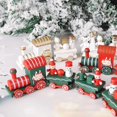 thumbnail image 4 of Tren de madera con adornos navideños, Decoración de Pastel de Papá Noel, Feliz Navidad, fiesta de año nuevo, Decoración de mesa, regalos para niños, juguetes, 4 of 4