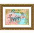 thumbnail image 1 of Murdock, Ramona 32x23 Gold Ornate Wood Framed with Double Matting Museum Art Print Titled - Waterhole Rendezvous II, 1 of 4