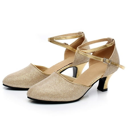 

eczipvz Shoes for Women High Heels for Women Women Sandals Peep Open Toe Ankle Strap Slingback Block High Heel Dress Shoes Matte Classic Gold
