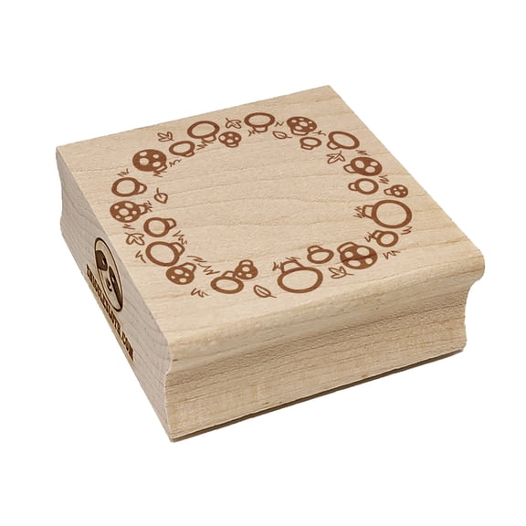 Fairy Ring Circle of Mushrooms Square Rubber Stamp Stamping Scrapbooking Crafting - Small 1.25in