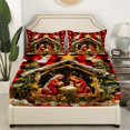 thumbnail image 3 of YST Christmas Decor Sheet Set Holy Night Sheets Jesus Nativity Scene Sheets Full, Religious Christmas Tree Bed Sheets Set For Christian Rustic Buffalo Grid Flat Fitted Sheet + 2 Pillowcases, 3 of 5