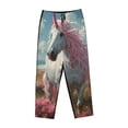 thumbnail image 4 of Goofa Flower White Horse (2) Printed Soft Pajama Pants for Women, Wide Leg Comfy Casual Lounge Yoga Pants-XX-Large, 4 of 9