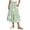 Green 02, variant on Womens Midi Skirt Summer Flowy Pleated Skirts Floral Print Drawstring Elastic Waist A Line Skirts