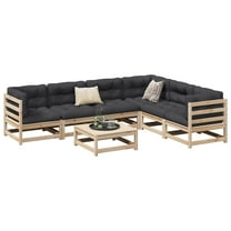 vidaXL 7 Piece Patio Sofa Set Solid Wood Pine